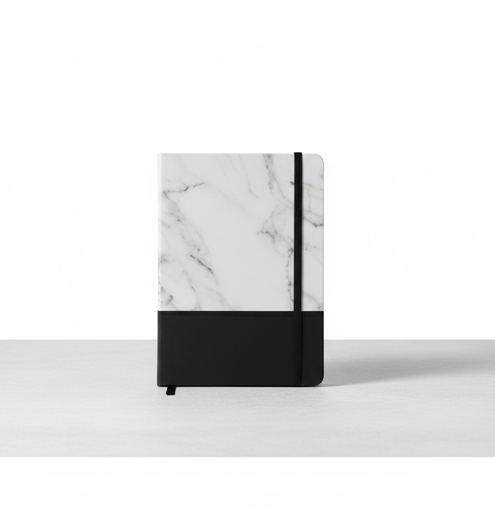 Premium Marble Finish Notebook with Elastic Closure