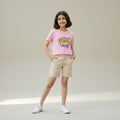 Girls Pink Printed T-Shirt – Flower Graphic Tee