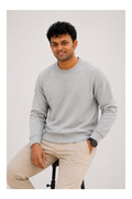 Men's Premium Cotton Crewneck Sweatshirt – Grey | Casual Sweatshirt for Men
