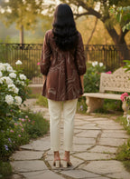 Brown Pure Cotton Bandhani Swirl Printed Top