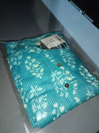 Olive Green Kantha Print Cotton A-line Kurta