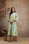 Pure Cotton Printed Flared Midi Dress