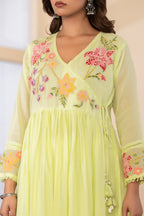 Elegant Mul Cotton Floral Embroidered Set with Dupatta