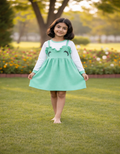 Girls Mint Green Layered Frock – Valentino & Freelancer Fabric