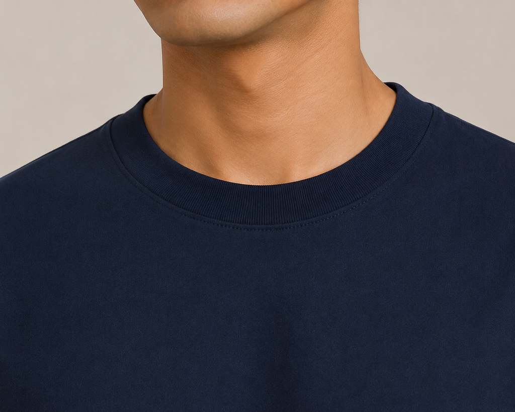 Premium Navy Blue Oversized Cotton T-Shirt