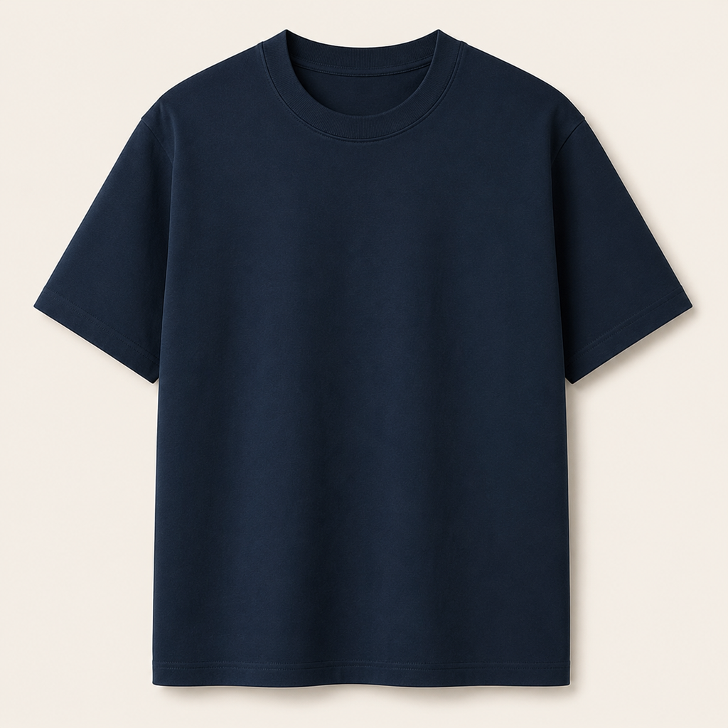 Premium Navy Blue Oversized Cotton T-Shirt