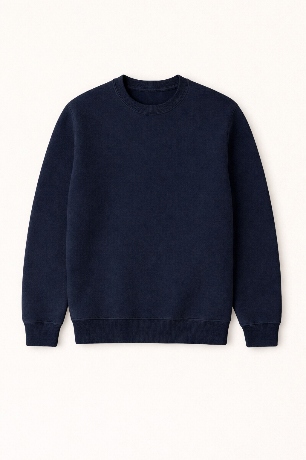 Navy blue sweatshirt on a white background