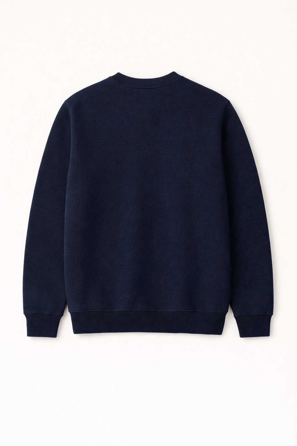 Navy blue sweatshirt on a white background