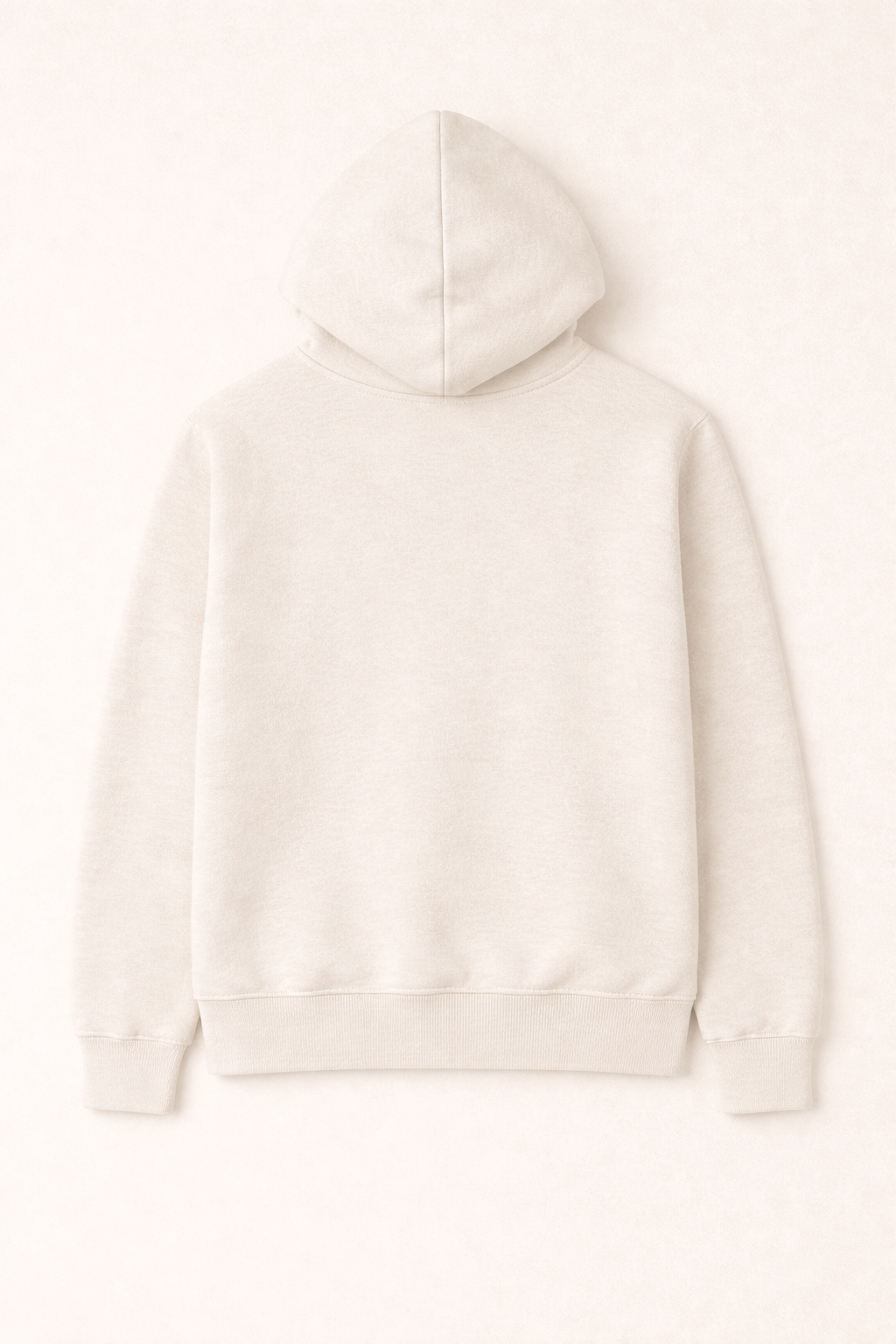 White hoodie on a light beige background