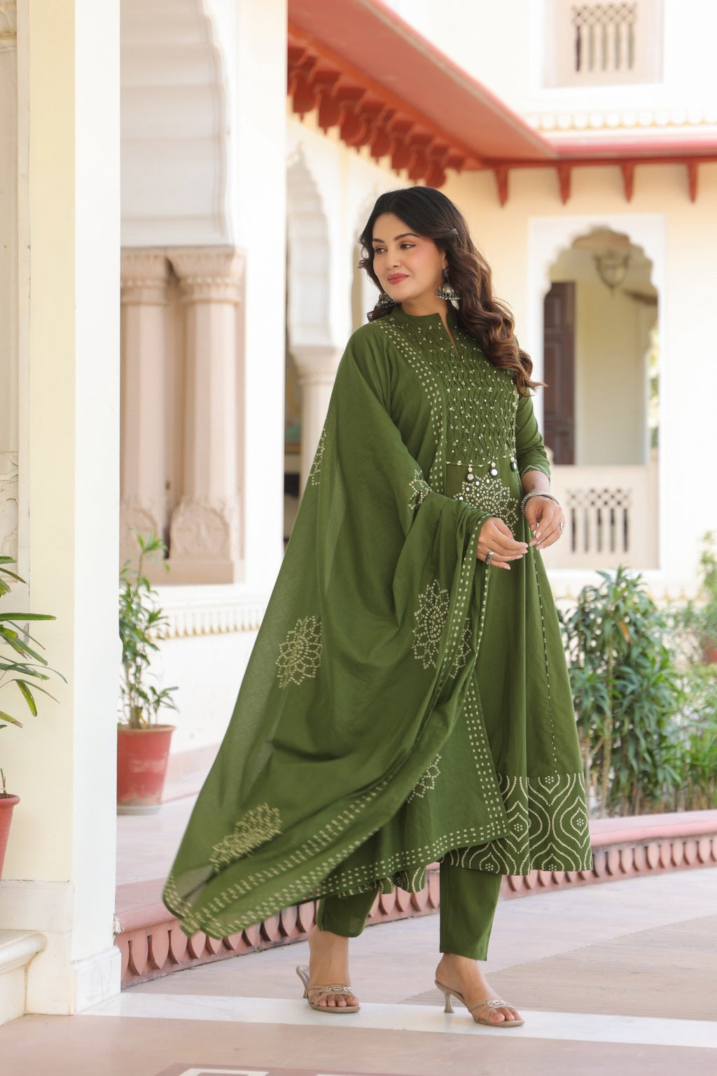 Royal Purple Cotton Kurta Pant Dupatta Set for Women