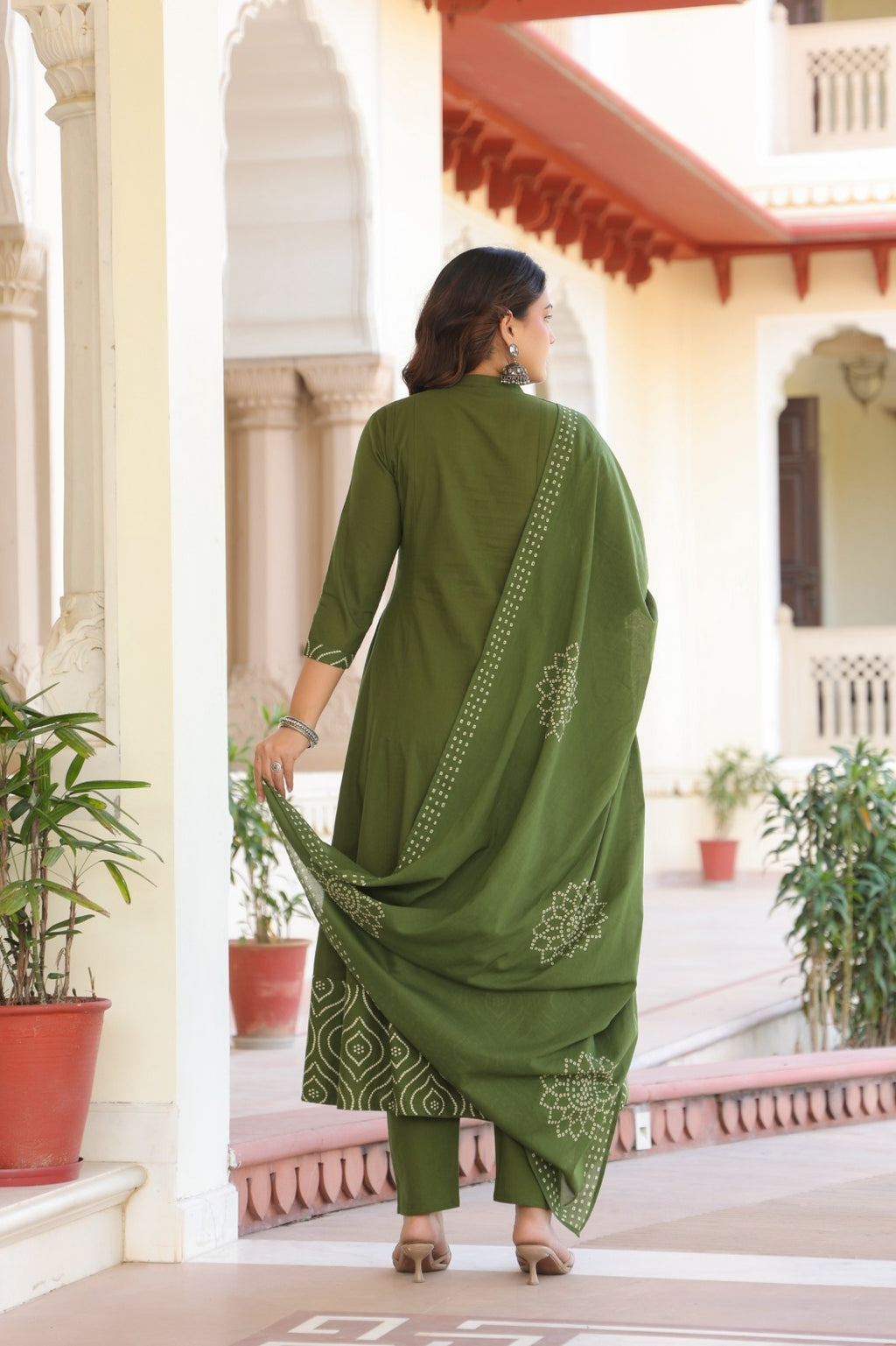 Royal Purple Cotton Kurta Pant Dupatta Set for Women