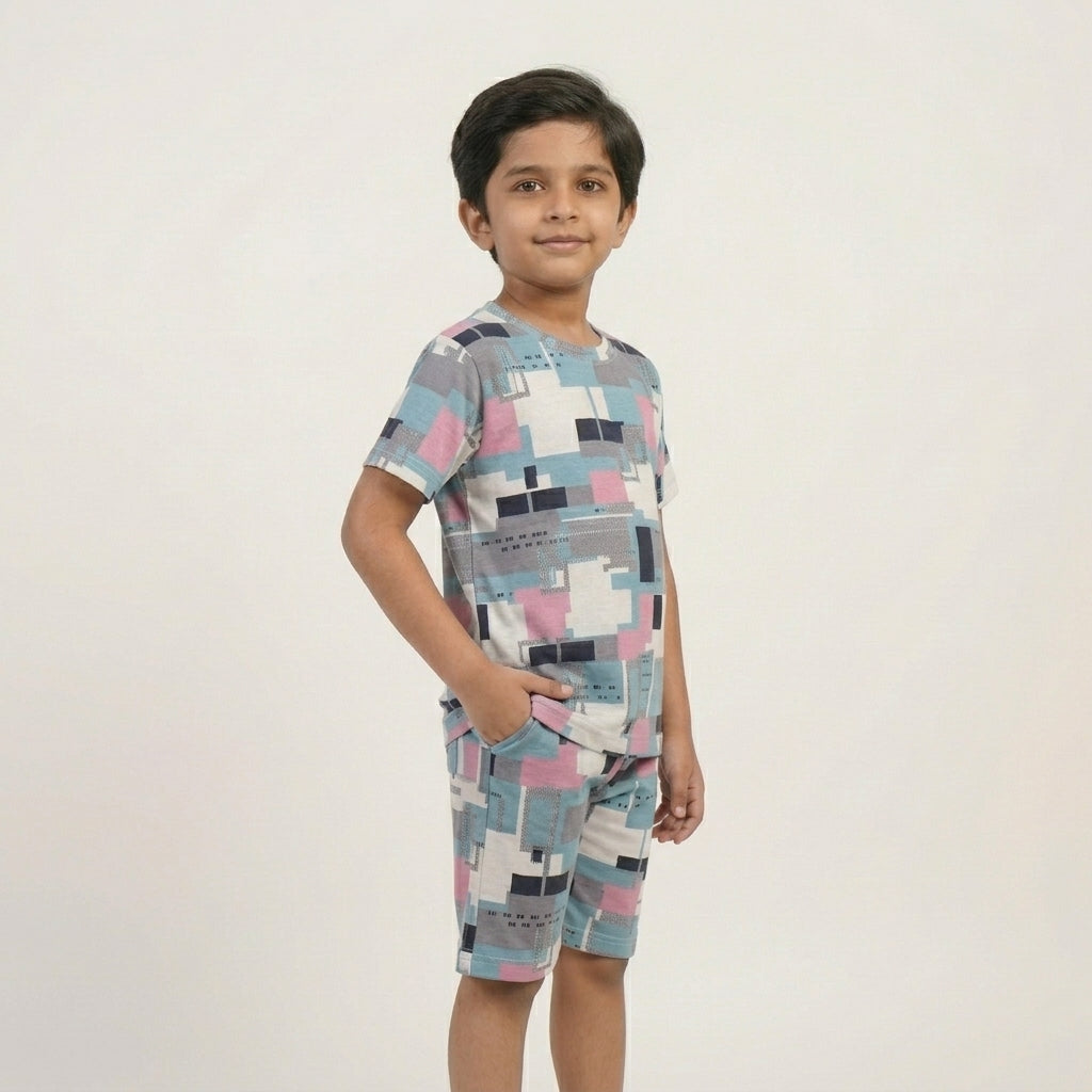 Boys Printed Playtime Co-ord Set – Trendy Multi Design