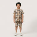 Boys Printed Playtime Co-ord Set – Beige Abstract Design
