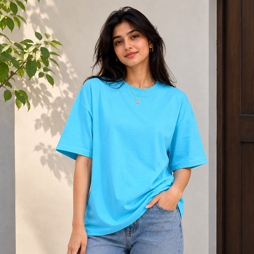 Powder Blue Oversized T-Shirt | 240 GSM