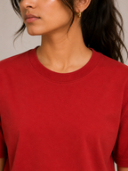 Oversized Red Cotton T-Shirt – 240 GSM