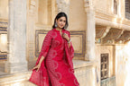 Midnight Blue Pure Cotton Printed Kurta Set with Dupatta