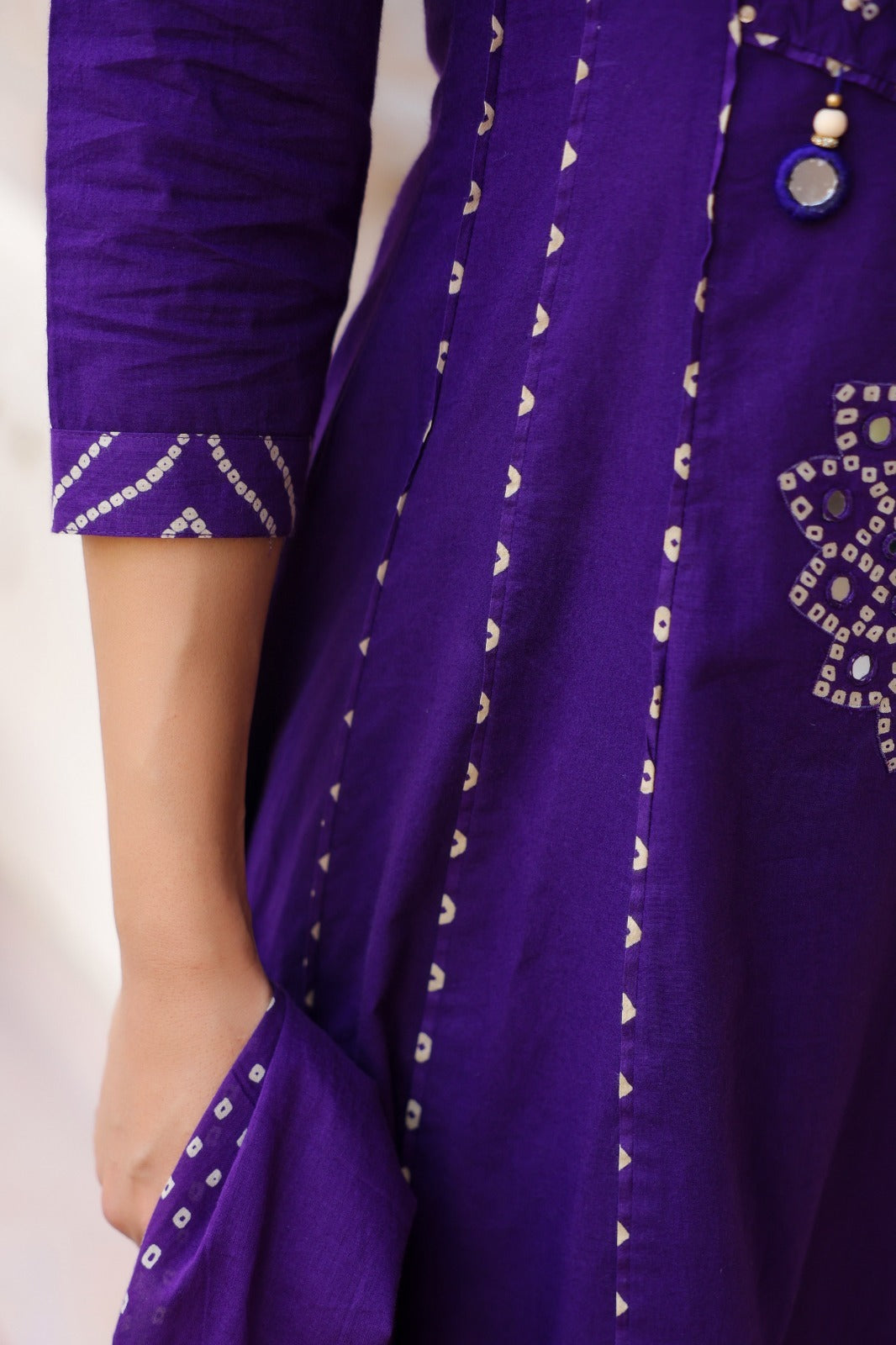 Royal Purple Cotton Kurta Pant Dupatta Set for Women