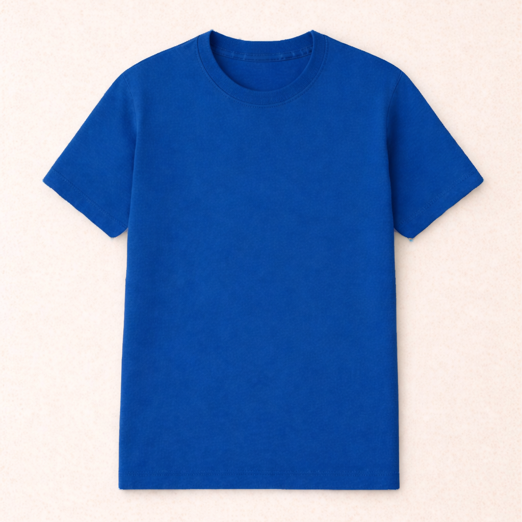 Blue t-shirt on a beige background