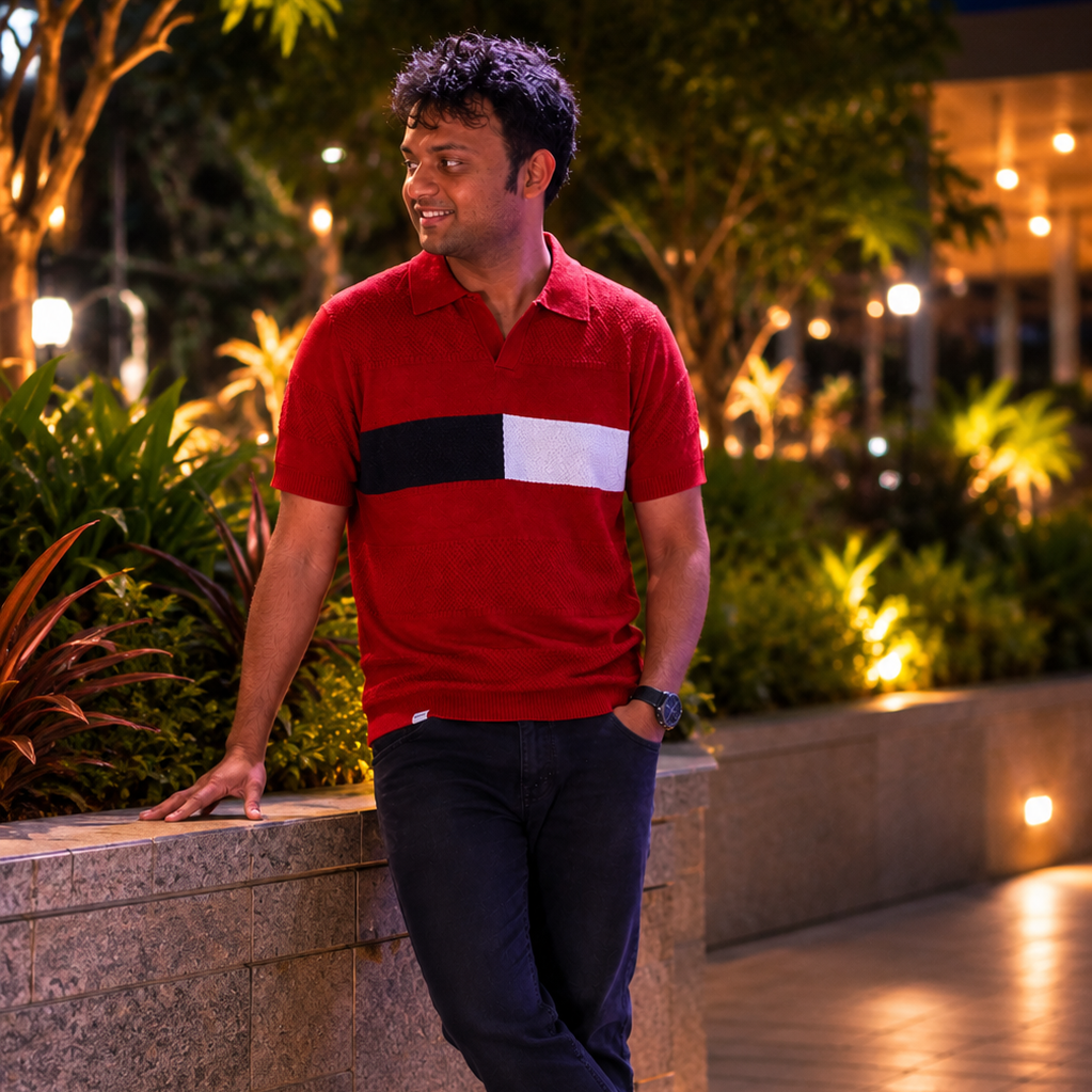 Luxury Knit Cotton Polo T-Shirt