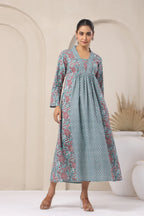 Hand Block Printed Cotton Kurti — Elegant A-Line Daily Wear
