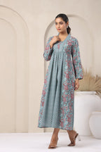 Hand Block Printed Cotton Kurti — Elegant A-Line Daily Wear