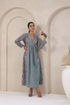 Hand Block Printed Cotton Kurti — Elegant A-Line Daily Wear
