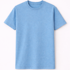 Plain light blue t-shirt on a white background