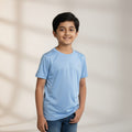 Boys Sky Blue Solid T-Shirt – Minimal Classic Tee