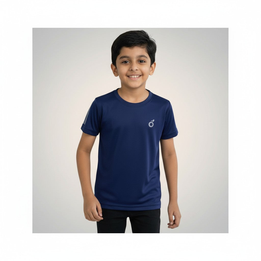 Boys Navy Blue Solid T-Shirt – Minimal Classic Tee
