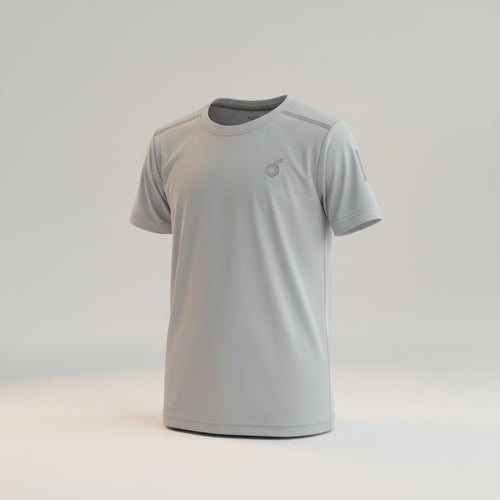 Boys Light Grey Solid T-Shirt – Minimal Sporty Tee