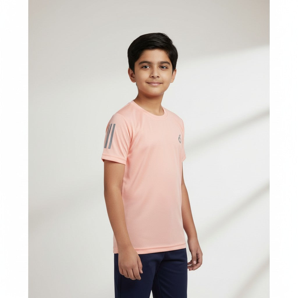 Boys Peach Solid T-Shirt – Minimal Sporty Tee
