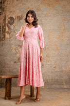 Staple Rayon Pink Printed Midi Dress