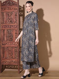 Blue Paisley Print A-Line Cotton Co-Ord Set