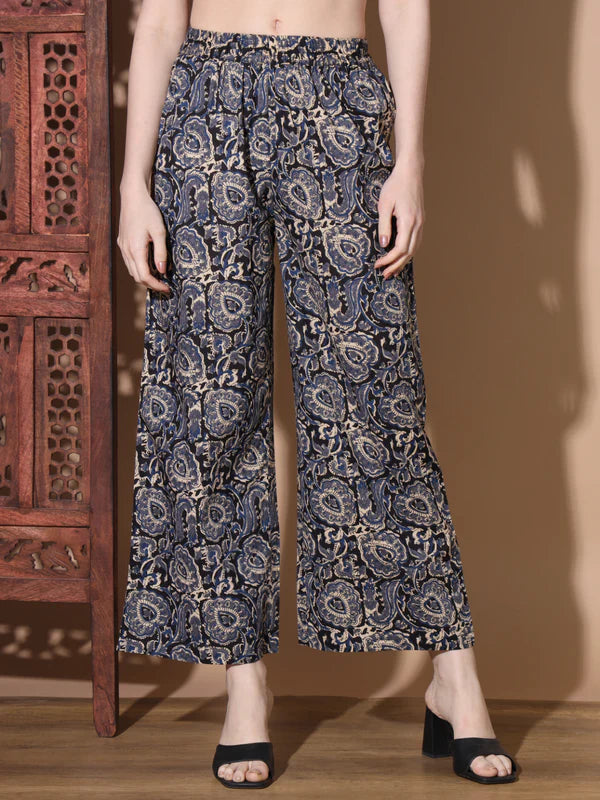 Blue Paisley Print A-Line Cotton Co-Ord Set
