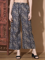 Blue Paisley Print A-Line Cotton Co-Ord Set