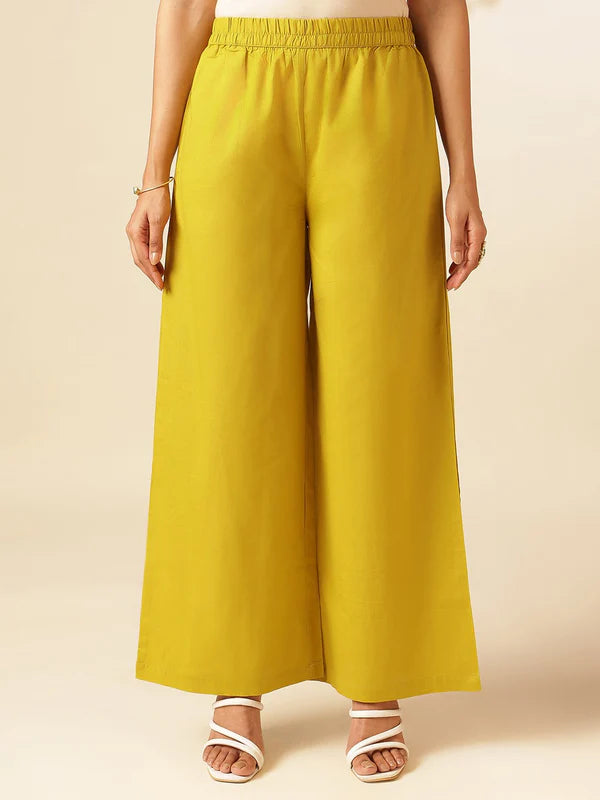 Yellow Cotton Floral Print A-Line Kurta Set