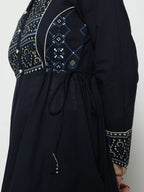 Rust Geomatric A-Line Cotton Stitched Kurta, Palazzo With Dupatta