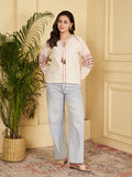 Off-White Geomatric Straight Cotton Jacquard with inner Stitched Top