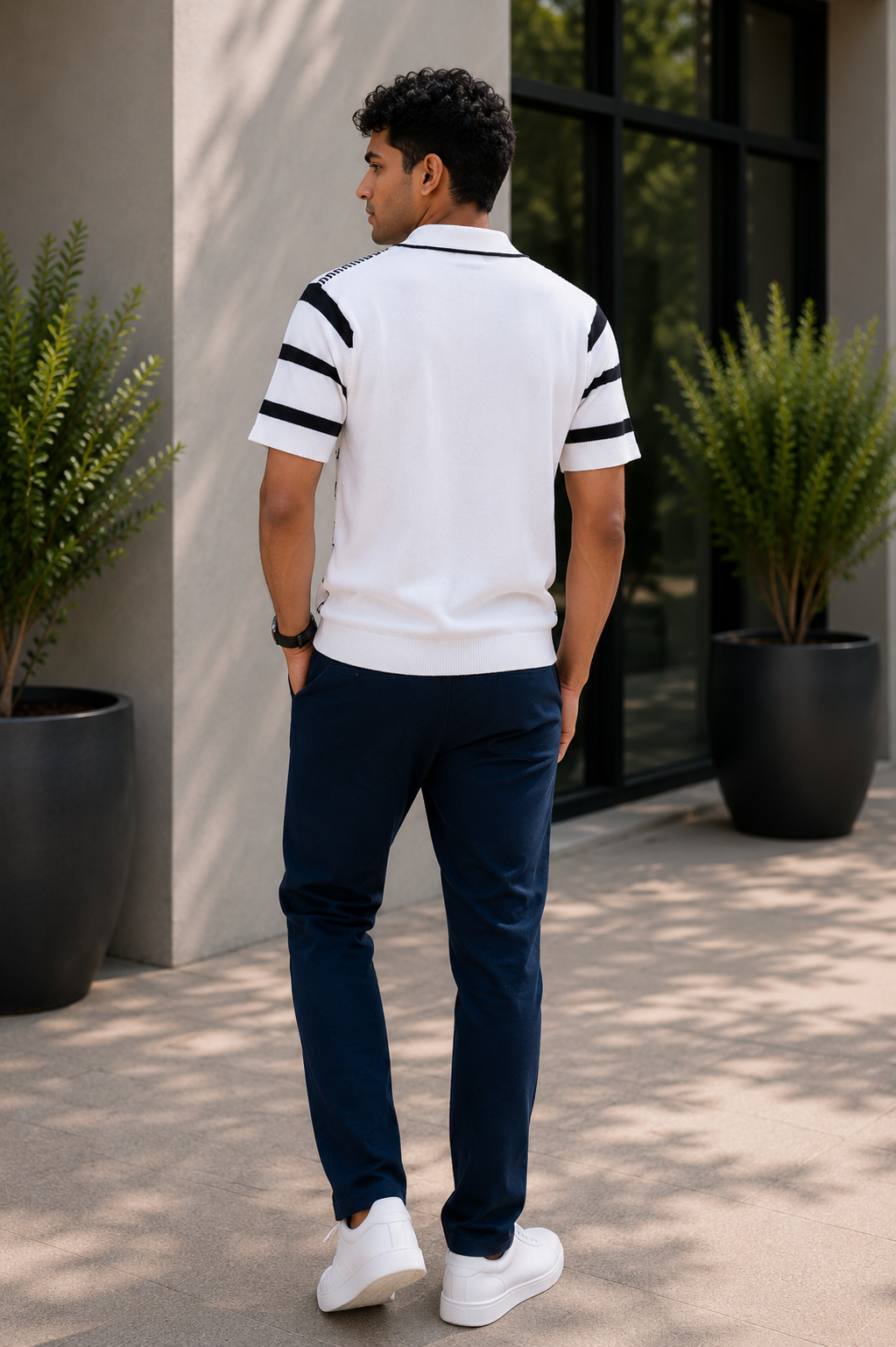 Premium Cotton Breathable Knit Polo T-Shirt for Men | Perforated Textured Polo