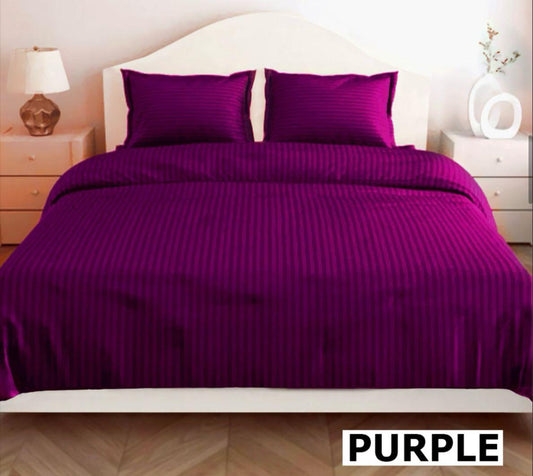 Royal Purple Glace Cotton Bedsheet – 144 GSM with 2 Pillow Covers