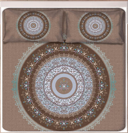 Regal Mandala Luxe – Digital Print Satin Cotton Bedsheet