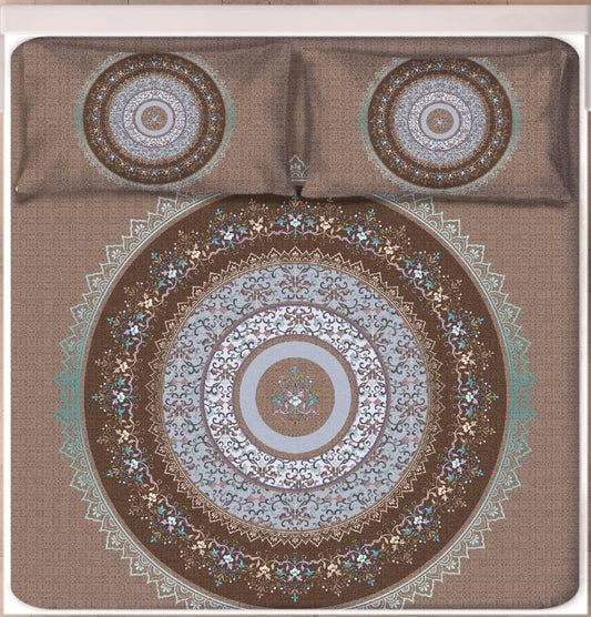 Regal Mandala Luxe – Digital Print Satin Cotton Bedsheet