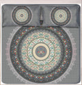 Digital Print Satin Cotton Bedsheet – Grey Mandala Elegance