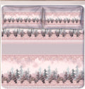 Digital Print Satin Cotton Bedsheet – Blush Forest Serenity