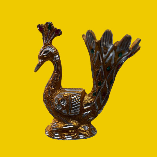 Handcrafted Golden Peacock Decorative Showpiece