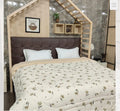 Premium Glace Cotton Floral Comforter with Microfiber Filling & Elegant Lace Border – King Size