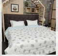 Premium Glace Cotton Floral Comforter with Microfiber Filling & Lace Border – King Size
