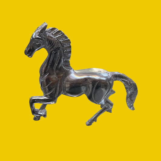 Unbreakable Silver Finish Horse Showpiece – Premium Metal Decorative Figurine