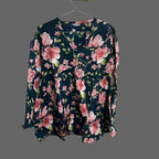 Women’s Floral Alia Top – Premium Soft Cotton | V-Neck Comfort Fit