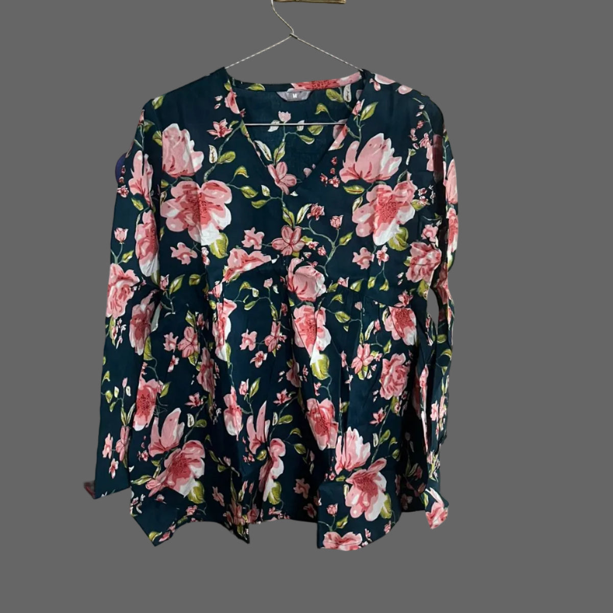 Women’s Floral Alia Top – Premium Soft Cotton | V-Neck Comfort Fit